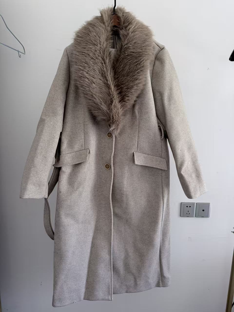 Kadın Kemerli Sıcak Kürklü Yak - Wool Coat Peacoat incelemesi ve fiyatı